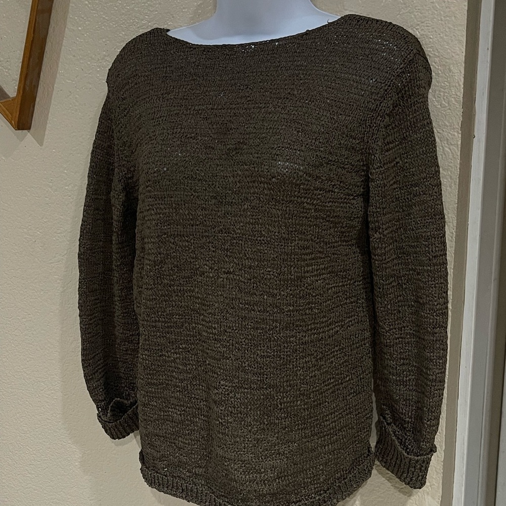 Vintage DKNY Olive Green Crew Neck Sweater